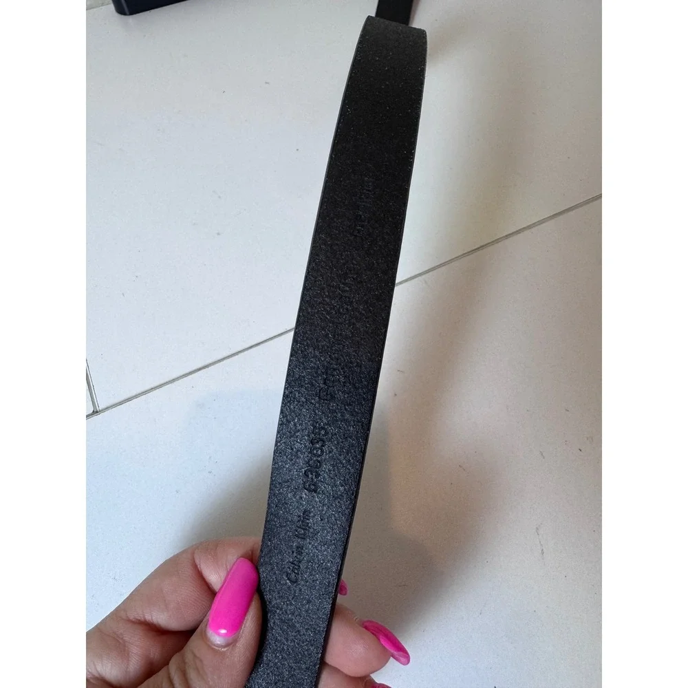 Vintage Calvin Klein Leather Belt Women Medium Black Suede Minimalist Indie